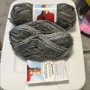 1 Skein and Partial Skein of Red Heart Boutique Changes in Granite